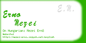 erno mezei business card