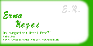 erno mezei business card